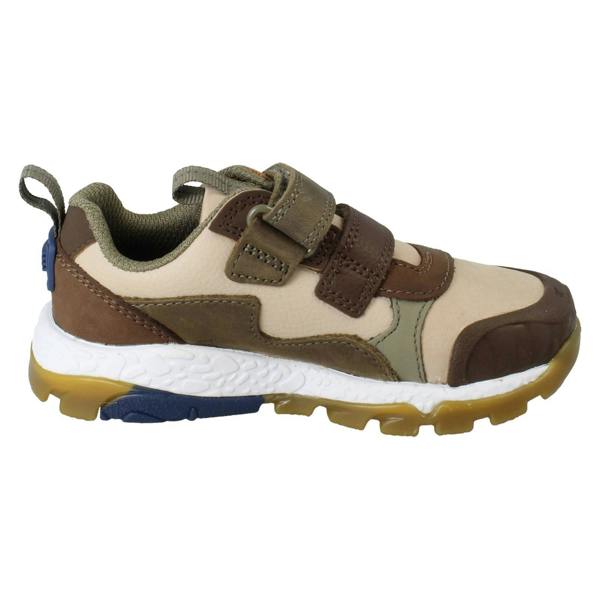 Clarks Boys Clarks Beige/Brown Dinosaur Trainers - Steggy2Track