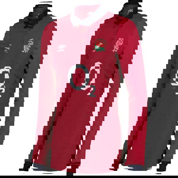 Umbro Womens/Ladies 24/25 Classic England Rugby Alternative Jersey - Red/Black - 