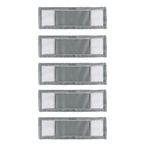 JVL Microfibre Mop Replacement Cleaning Pad - Grey x 5