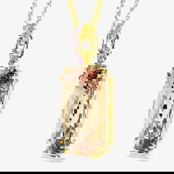 Swarovski Millenia Gold Tone Plated Octagon Cut Bronze Crystal Pendant Necklace 5725752