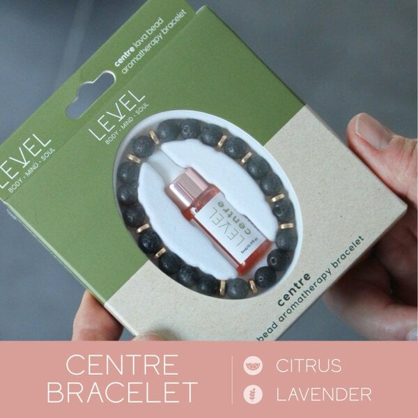 Lava Bead Aromatherapy Bracelet Set- Centre & Happiness