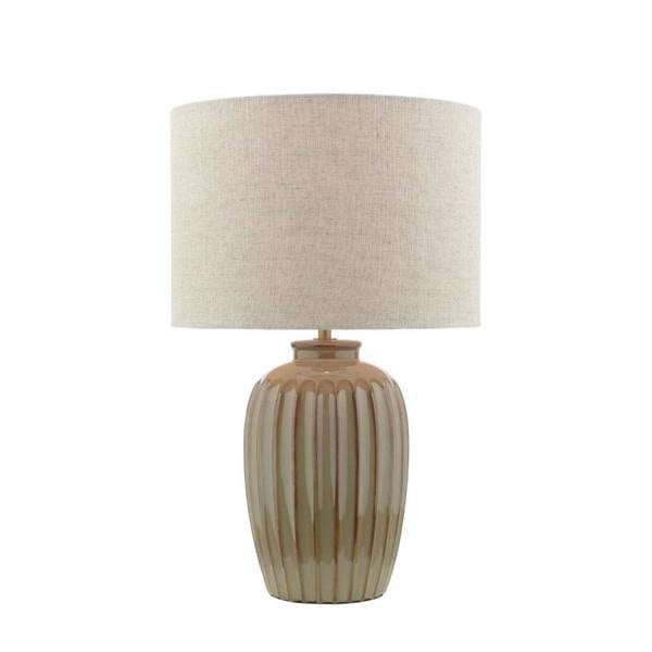 Pagazzi Lighting Zinnia Brown Ribbed Table Lamp