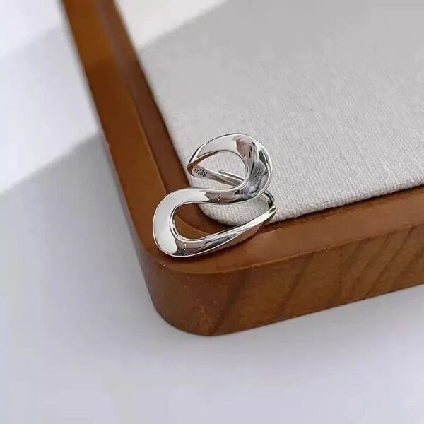 The Colourful Aura Infinity Loop Adjustable Ring Chunky Gold Statement Band