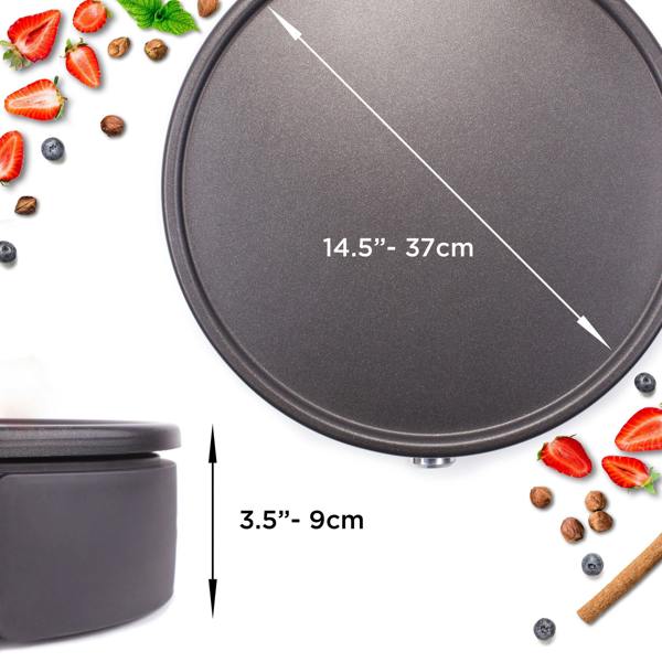 Duronic PM152 Electric Crepe & Pancake Maker 37cm Non Stick Removable Hot Plate with Utensils for Omelettes