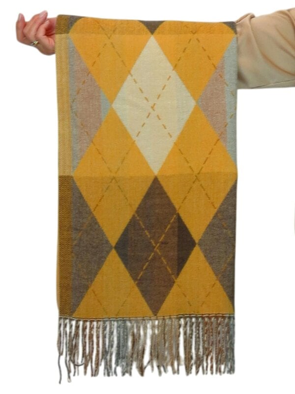 Paulo Due Wool Blend Reversible Argyle Pashmina Scarf