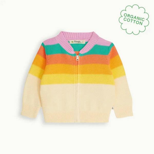 The Bonnie Mob Barnacle - Rainbow Pink Stripe Cardigan