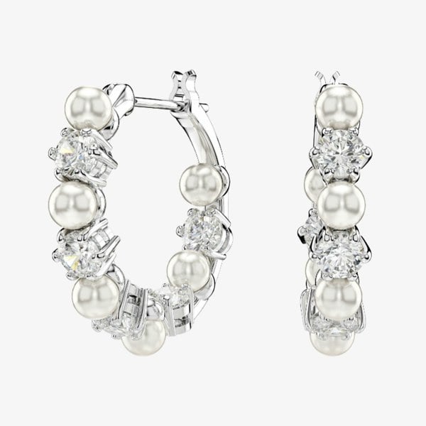 Swarovski Matrix White Pearl Hoop Earrings 5709256