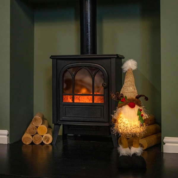 Samuel Alexander 46cm Battery Operated Light up Standing Christmas Reindeer Gonk with Warm White LEDs
