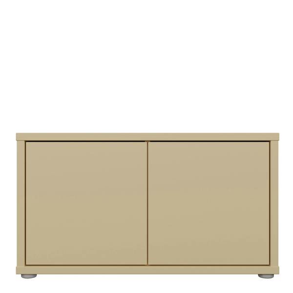 Furniture To Go Alice Springs Bench with 2 Doors Push-to-Open in Butter Yellow