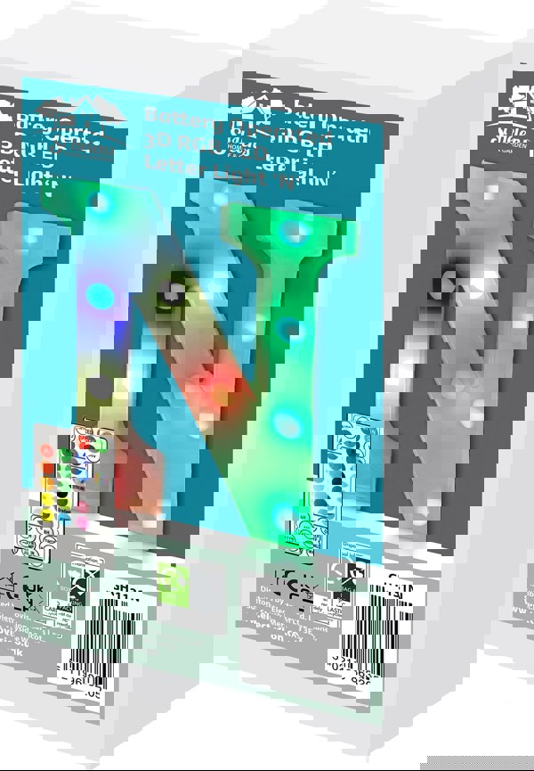 St Helens Battery Operated RGB Letter   With Remote Control Letter N