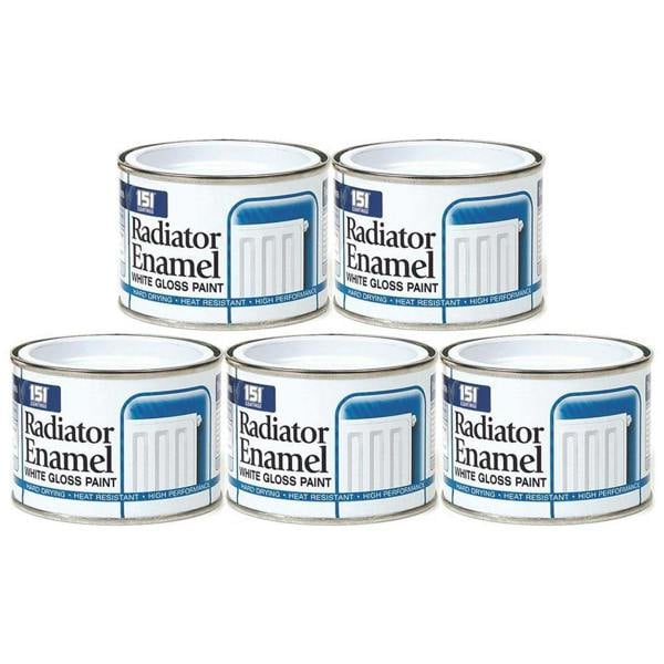 151 5X Radiator Enamel White Paint Tin 180ml