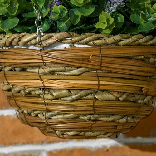 Wyld Haus Georatti Set Of 2 Hanging Artificial Lavender Flower Pots For Indoor Display
