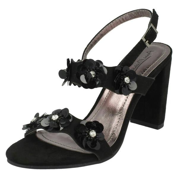 Anne Michelle Ladies Anne Michelle Flower Trim Sandals