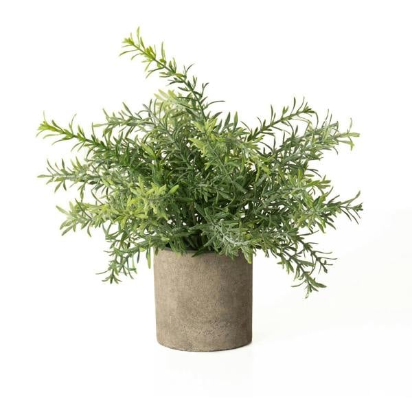 Hill Interiors Rosemary Stone Effect Artificial Plant - Green - 