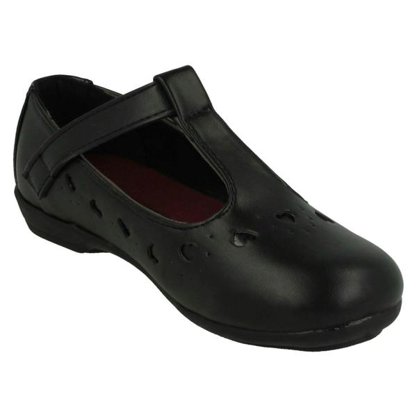 Spot On Girls Spot On Heart Detail T-Bar School Shoes
