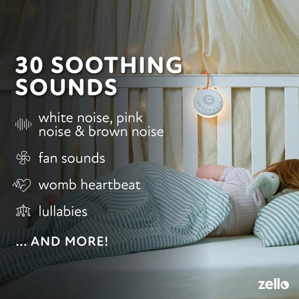Zello Portable Pro White Noise Machine with Soothing Sounds