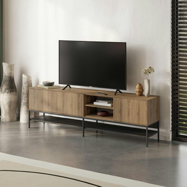 Decortie Amira 180cm Modern TV Stand, Entertainment Centre with Metal Legs & Push-to-Open Doors