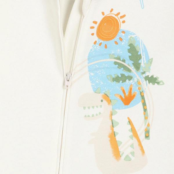 Mini Cuddles Baby Boys Dinosaur Print Romper, Off White