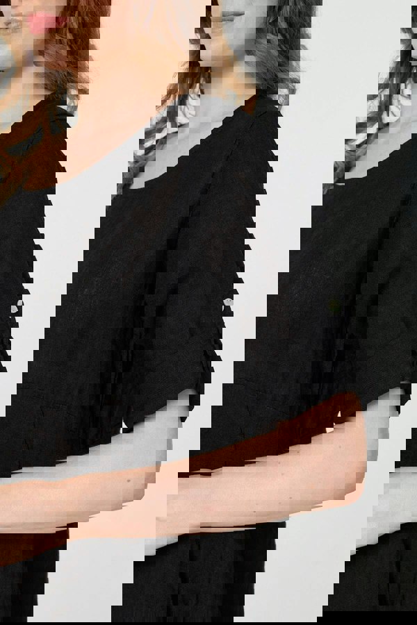 Black | Oversized 3/4 Sleeve Midi Dress