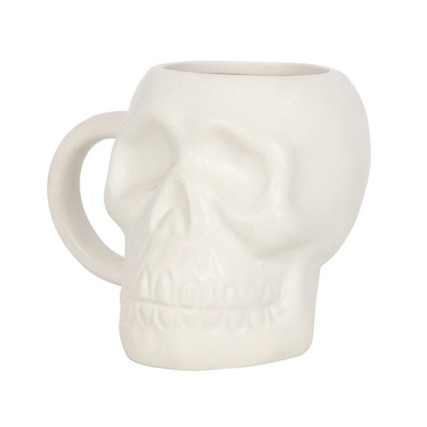 Serano Matte White Skull Mug