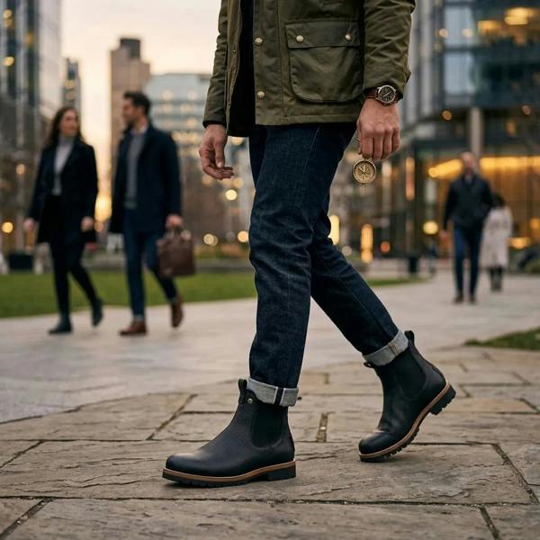 Panama Jack Beny Igloo C1 - Men's Black Waterproof Leather Chelsea Boots