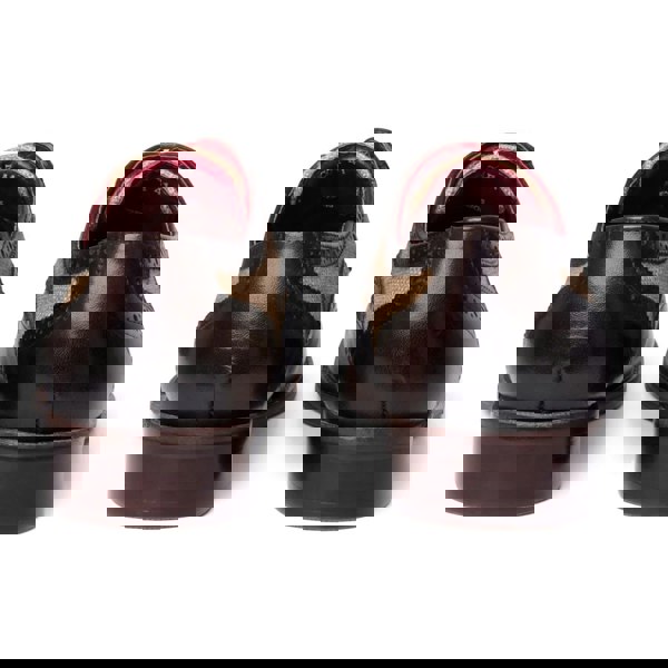 Justin Reess Cole - Men's Brown Leather Canvas Detailing Brogue Shoes