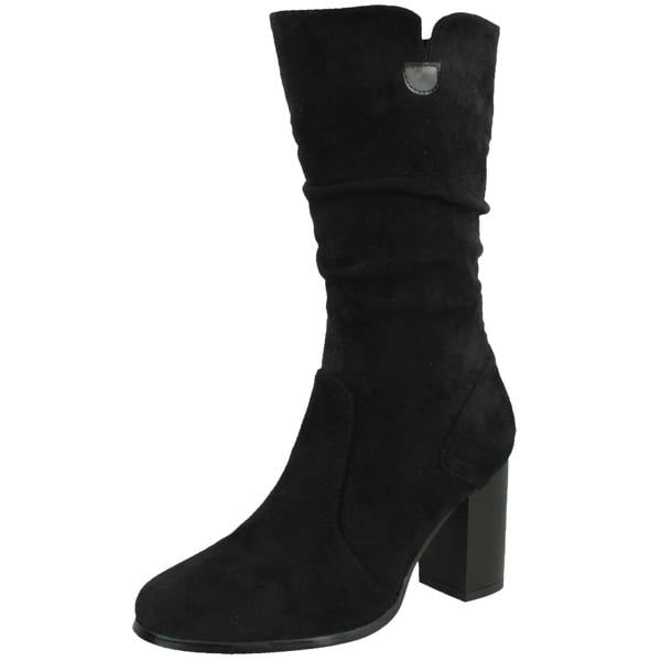 Spot On Ladies Spot On High Heel Rouched Leg Boots F51218