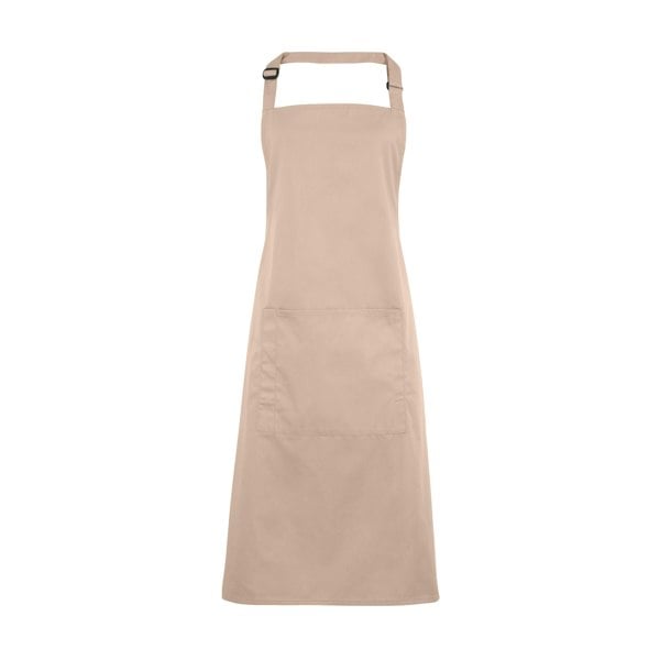 Premier Ladies/Womens Colours Bip Apron With Pocket / Workwear - Latte