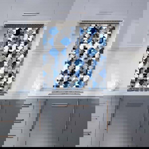 Warren Reed - Designer Square Checkered Pattern Kitchen Splashback