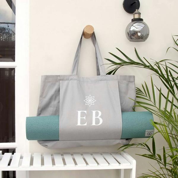 Monogrammed Organic Yoga Tote Bag - alternative angle