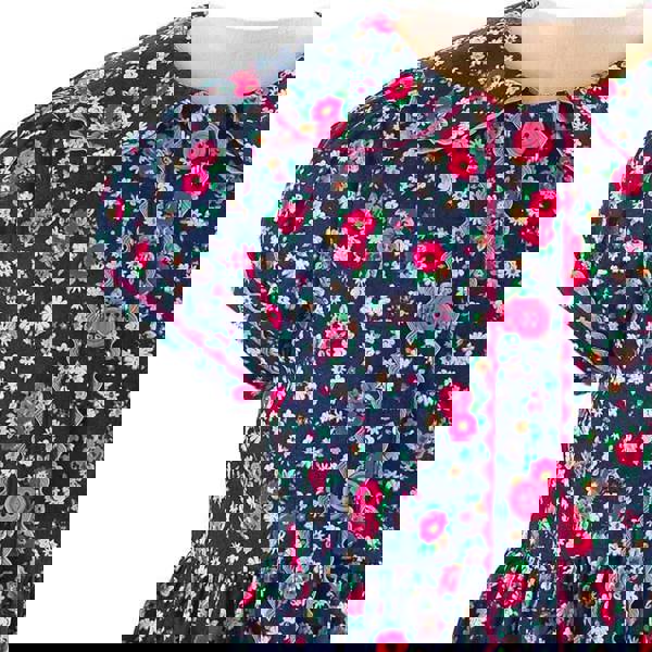 Rachel Riley Navy Floral Button-front Dress