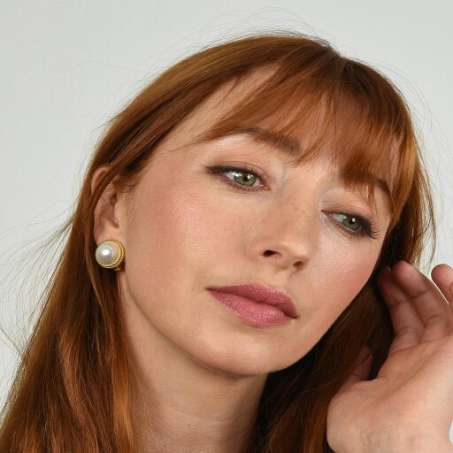 Cachet London Elan  Pearl Gold Clip On Earrings