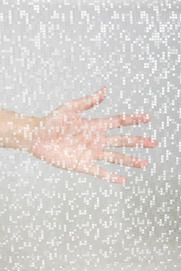 Living and Home 200x61cm Self-Adhesive 3D Embossed Small Mosaic Window Film - Frosted Privacy PVC Sticker for Glass Doors & Bathroom