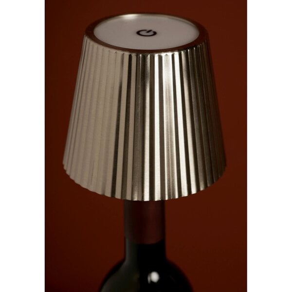 Hestia Wine Bottle Lamp Topper LED Rechargeable Touch Lamp - Silver