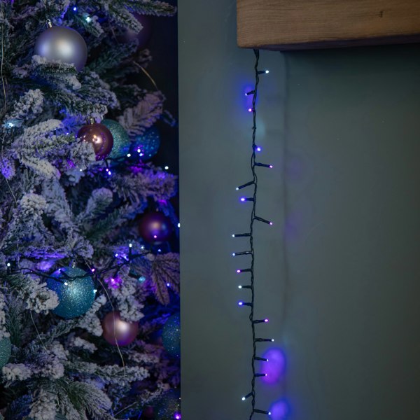 Samuel Alexander 6m 240 LED TreeBrights Christmas String Lights with Timer in Blue, Purple & White