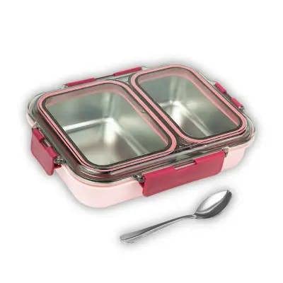 Avifresh Duo Insulated SS Lunch Box-Light Pink