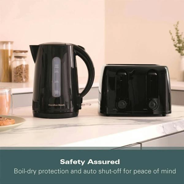 Hamilton Beach Essentials 1.7L Rapid Boil Kettle - Black - Hamilton Beach UK