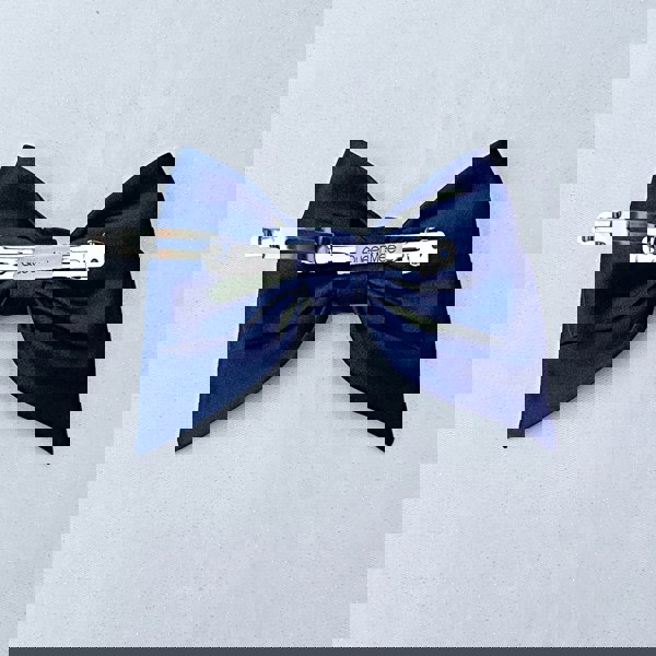 Navy Satin Hair Bow Hair Clip