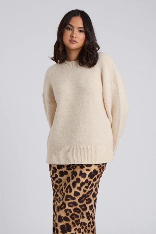 Urban Bliss Cream Wool Blend Crew Neck Jumper