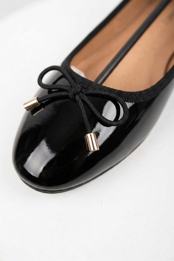 ikrush Constance Patent Bow Detail Ballet Pumps