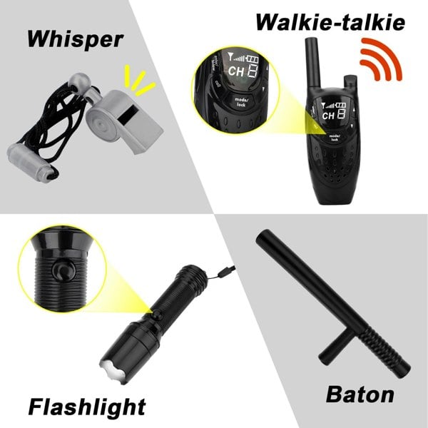 deAO Toys Police Costume Set with Vest Hat Toy Shotgun Role Play Police Play Children