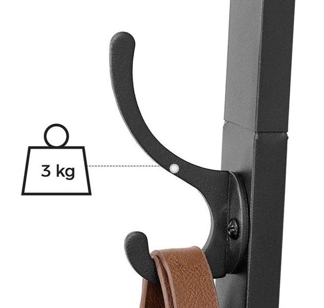 Modcraft Industrial Coat Rack with Hooks and 3-Tier Storage Shelves – Black & Rustic Brown