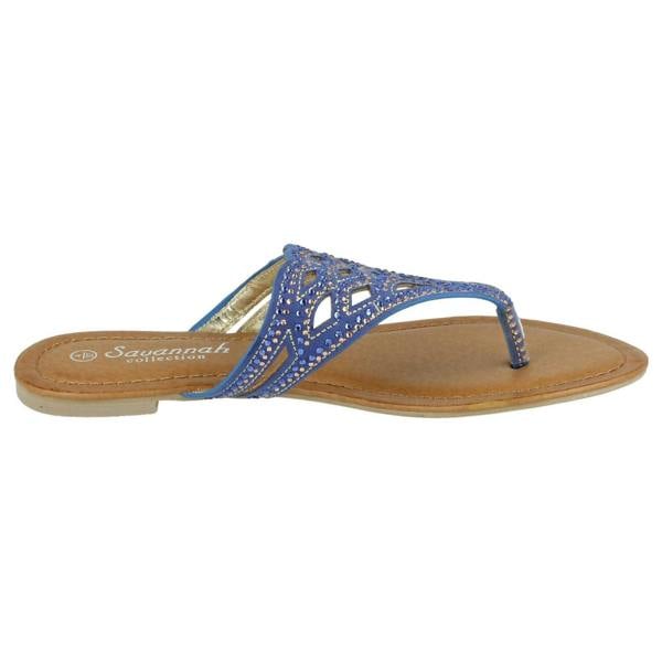 Savannah Ladies Savannah Jewelled Toe Post Sandals