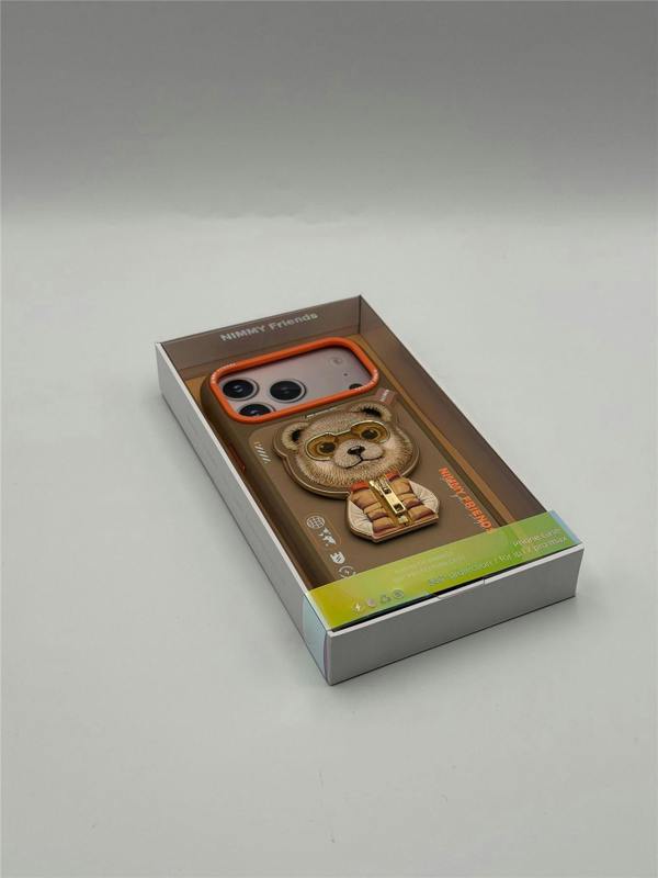 Nimmy Friends Nimmy Cool & Cute 2.0 Bear Case with MagSafe Stand for iPhone 17 Pro Max 6.9" Brown Orange - N-YJKM-CXZJZH-IP17-PRO-MAX-011-B