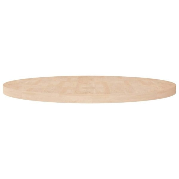 Berkfield Round Table Top �_�”�_90x4 cm Untreated Solid Wood Oak