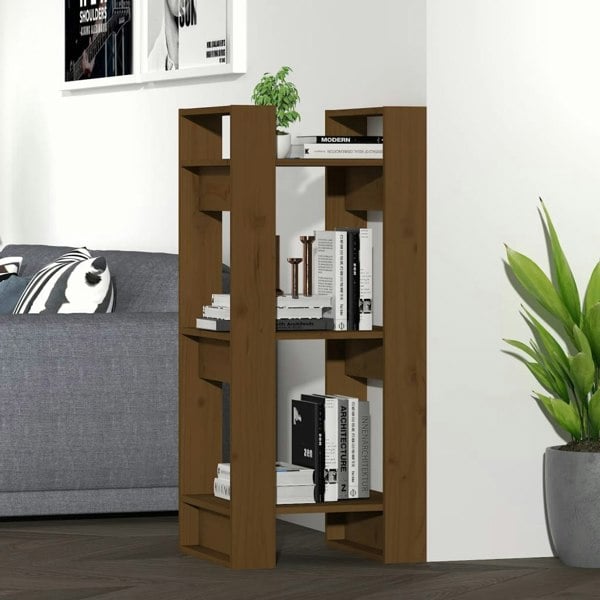 Berkfield Book Cabinet/Room Divider Honey Brown 41x35x91 cm Solid Wood