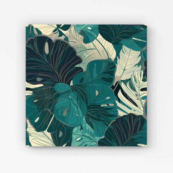 Warren Reed Tropical Green Leaves Canvas