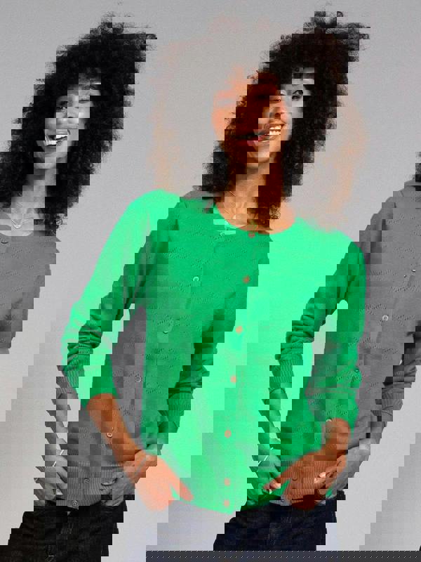 Kite Womens Organic Sandecotes Knit Cardigan Parakeet