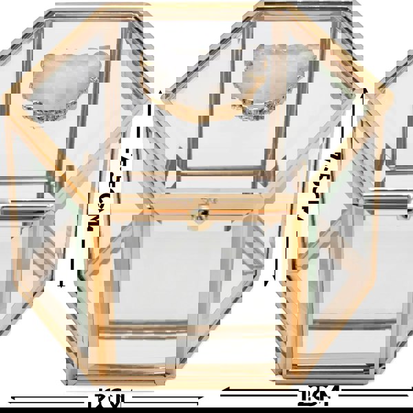 Maison des Cadeaux Hexagonal Glass Agate Jewellery Display Box