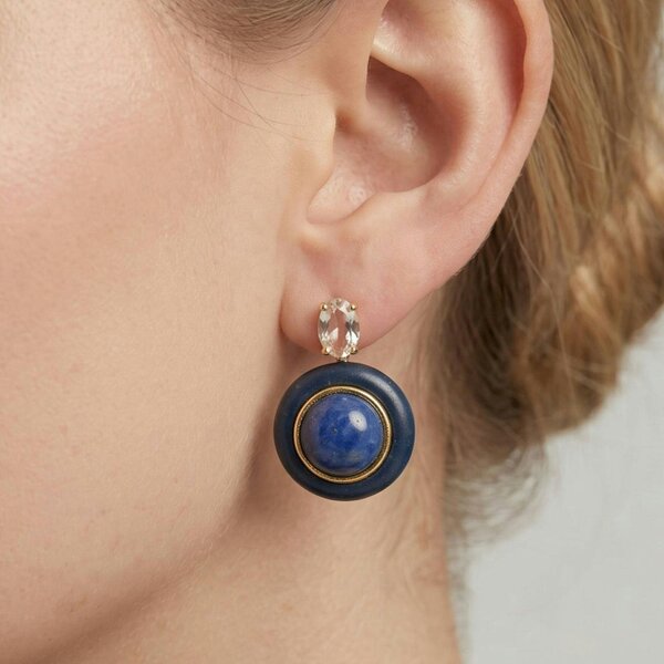 Uchi & Soto Enso Lapis Lazuli Round Stud Earrings